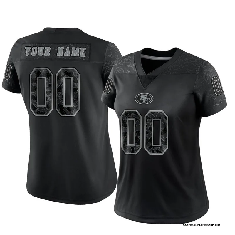 Women's San Francisco 49ers Black Custom Game Jersey 