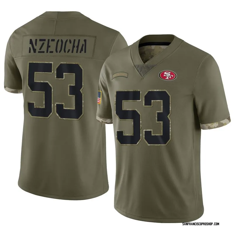 San Francisco 49ers Nike Secondary Alternate Jersey - White - Mark Nzeocha  - Mens