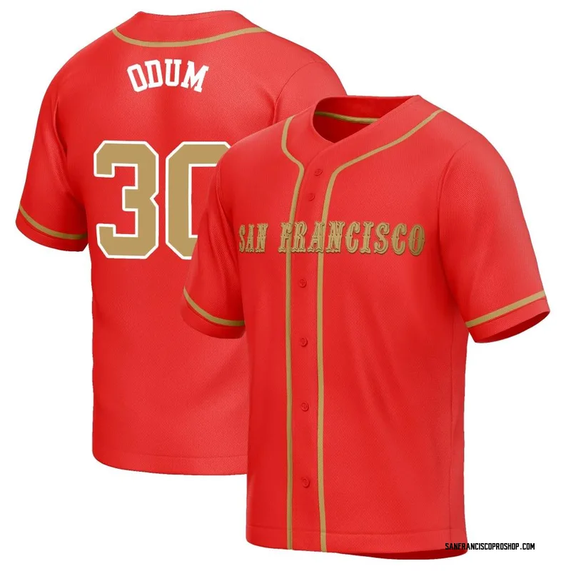 Men's Nike George Odum Scarlet San Francisco 49ers Game Player Jersey