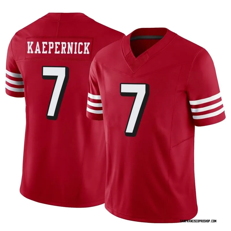 COLIN KAEPERNICK #7 SAN FRANCISCO 49ers BLACK SEWN MEN JERSEY NIKE ON FIELD  56