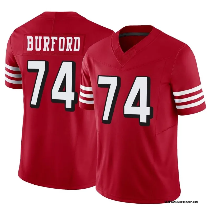 Spencer Burford 74 San Francisco 49Ers Super Bowl LVII Men Game Jersey-  Scarlet - Bluefink