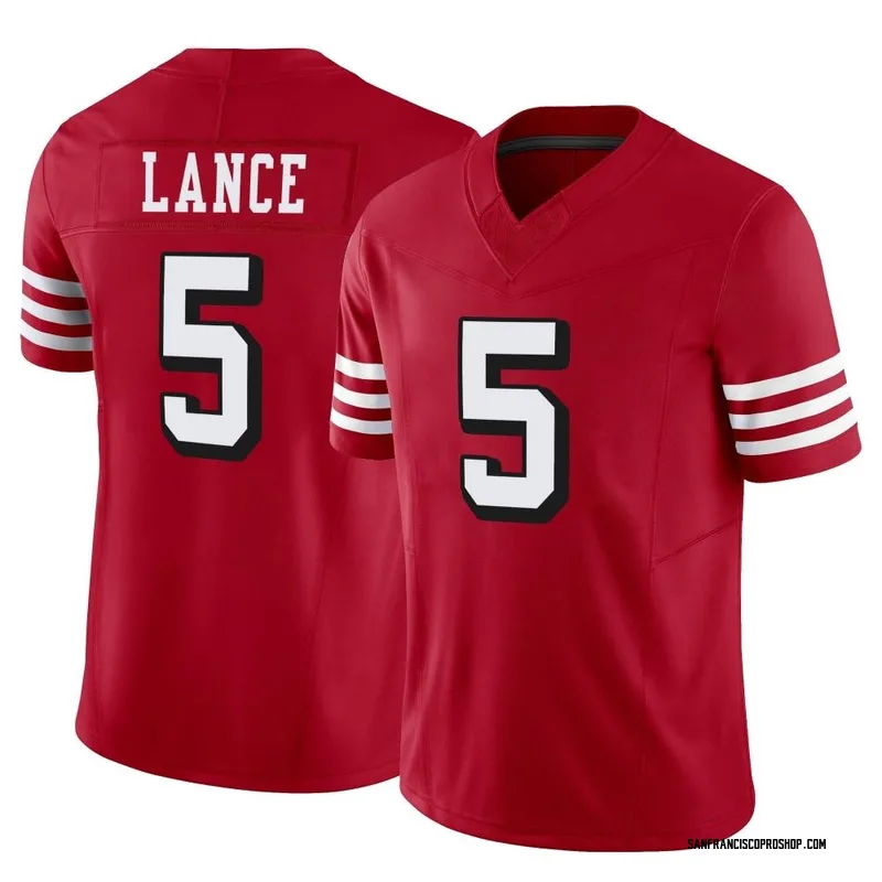 Men San Francisco 49ers Jersey Trey Lance Limited Vapor Untouchable 2021 Red Gold