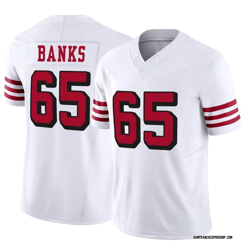 Aaron Banks 65 San Francisco 49Ers Super Bowl LVII Men Game Jersey- White -  Bluefink